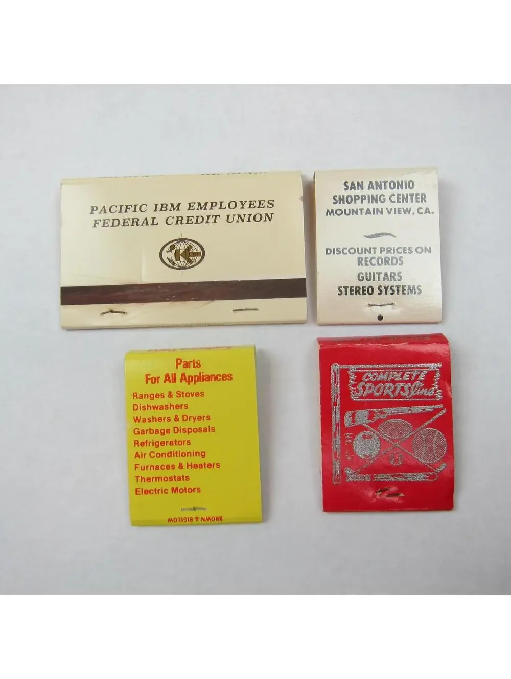 4 Matchbook Covers Pacific IBM Credit Union Hals Music Center Cupertino Sport CA